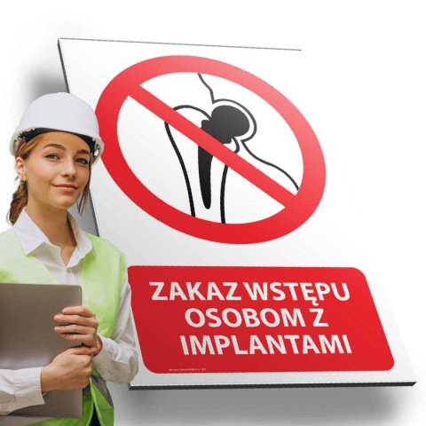 Tablica Pvc X Cm Zakaz Wst Pu Osobom Z Implantami